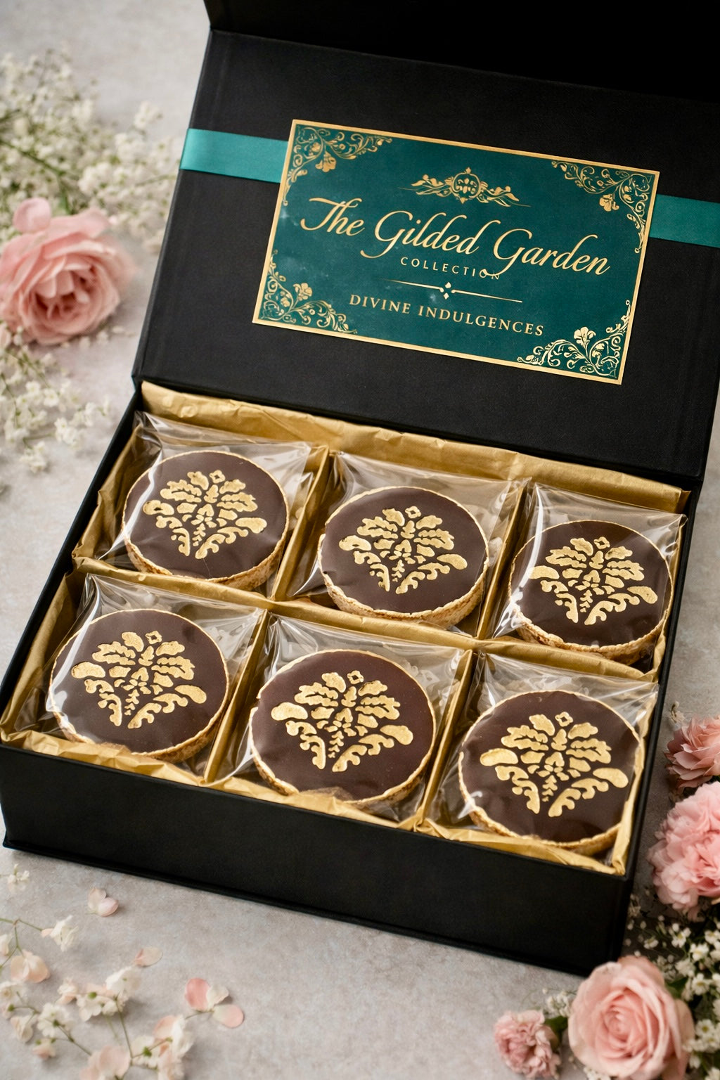 Mother's Day Luxe Cookie
Gift Boxes - The Gilded Garden Collection ( 4 Cookies)